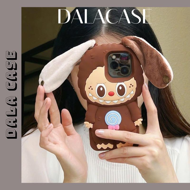 Ốp Lưng Su Silicon Labubu To Tai Thỏ Bông