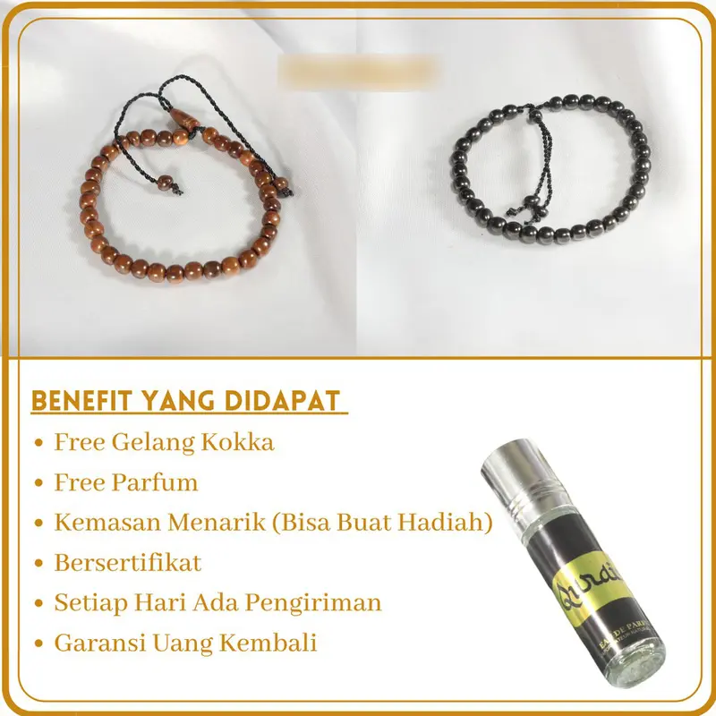 Premium Kokka Kalung Kaukah Daun Coklat Elegan Asli Kayu Koka Free Parfum Dan Gelang Kokah 2