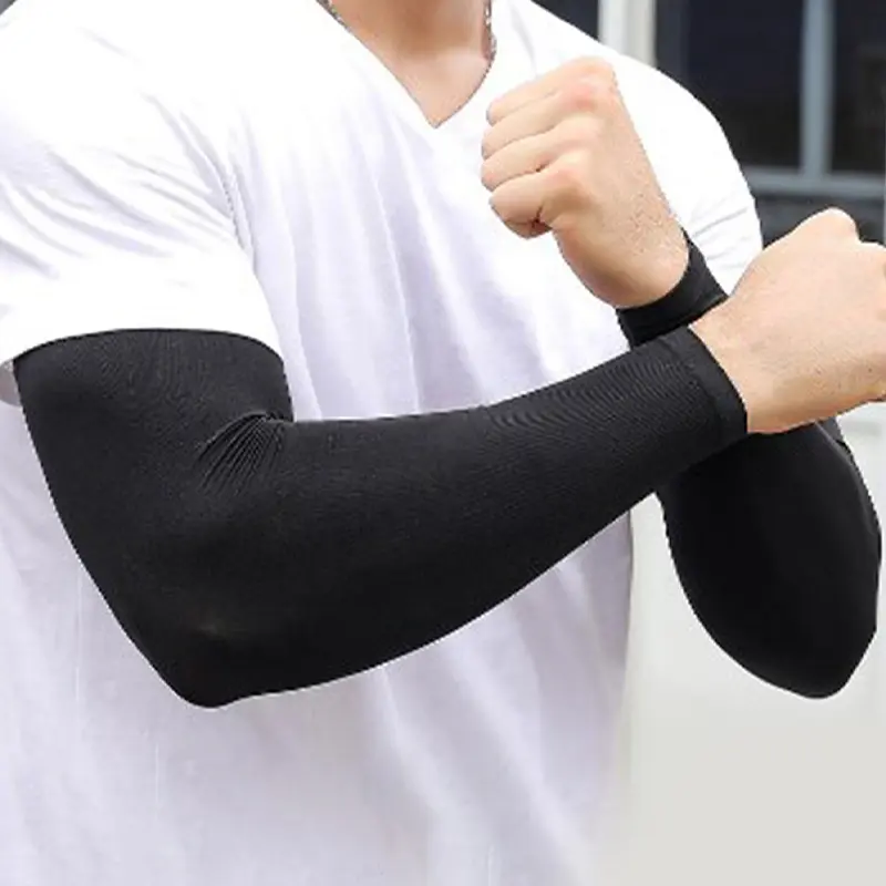 1 Pair Ice Sleeve Sunscreen Sleeves Summer Ice Silk Sleeves For Men And Women Outdoor Cycling Driving Gloves Arm Sleeves