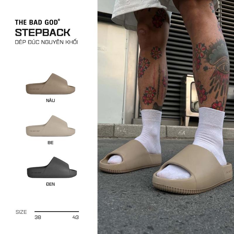 [MUA 2 GIẢM 5%]  Dép đúc nguyên khối The Bad God Stepback Slipper ( KHÔNG HỘP ) Đế Bằng DéP Nam Cao Su Quai Ngang