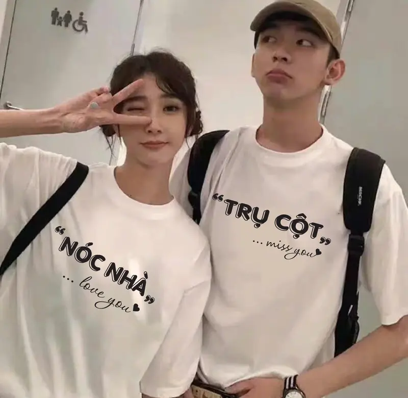 Áo thun, áo phông cặp nam nữ, áo đôi mặc với người yêu in hình TRỤ CỘT  - NÓC NHÀ miss you đáng yêu, ý nghĩa, cá tính (GIÁ 1 ÁO) chất cotton mềm mịn thoáng mát, phong cách năng động Women  - Men áo  cap đồ đôi 2