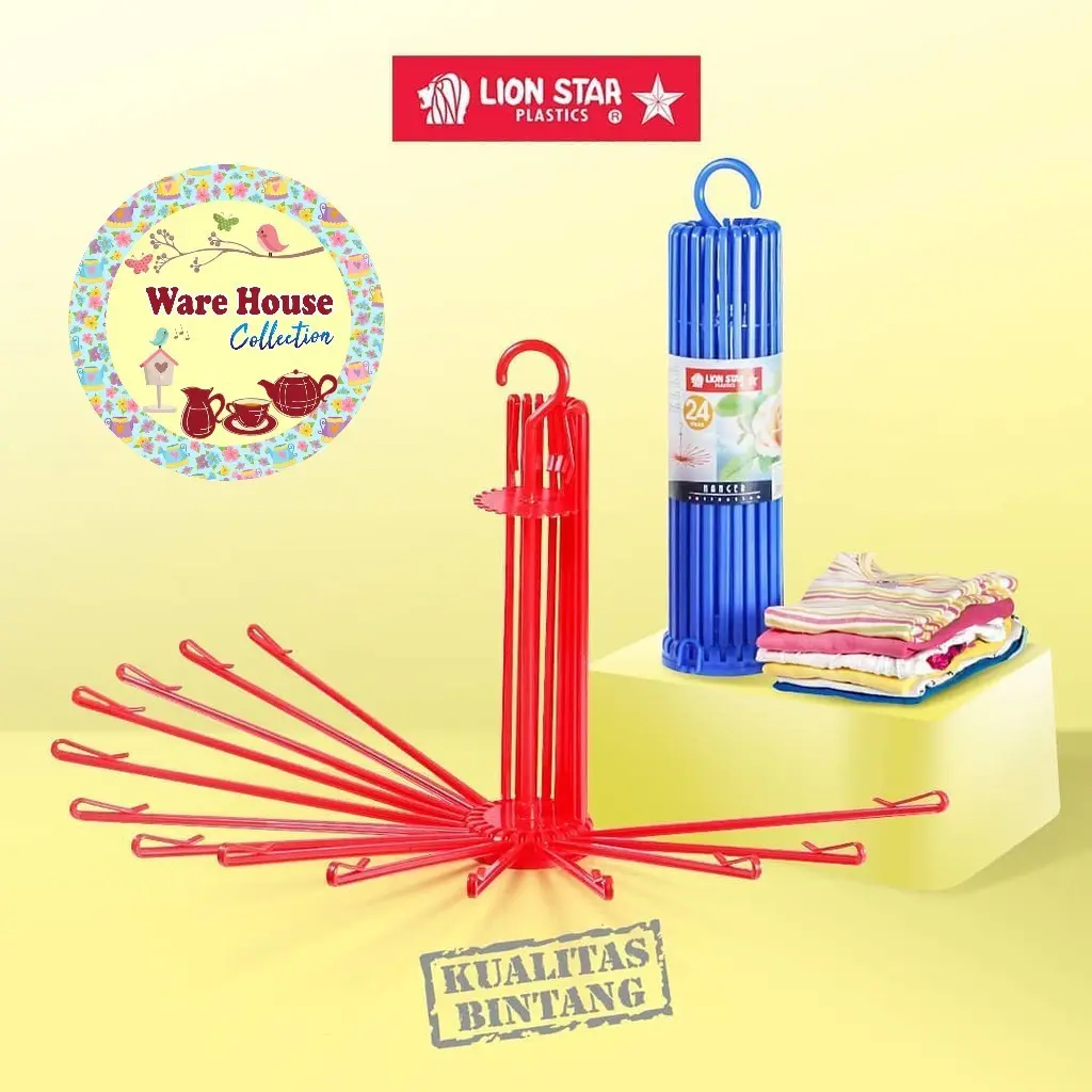 Jemuran gantungan baju anak bayi / Folding Hanger Putar16 /20/24 STICK LION STAR