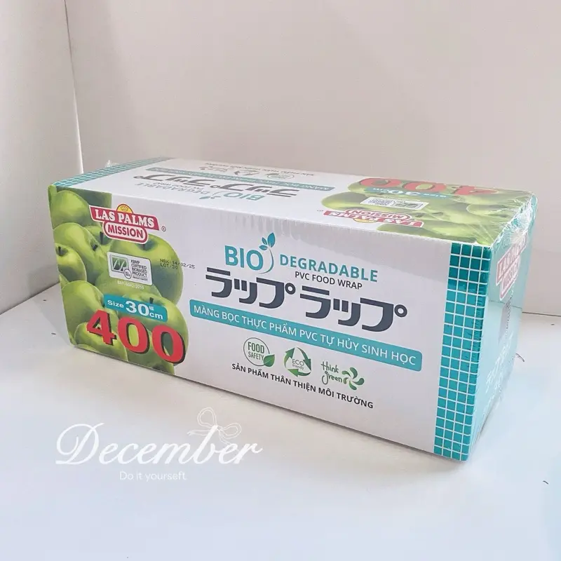 Màng Bọc Thực Phẩm Tự Hủy Sinh Học Las Palms PVC 30cmx400 (300m) - December House 2