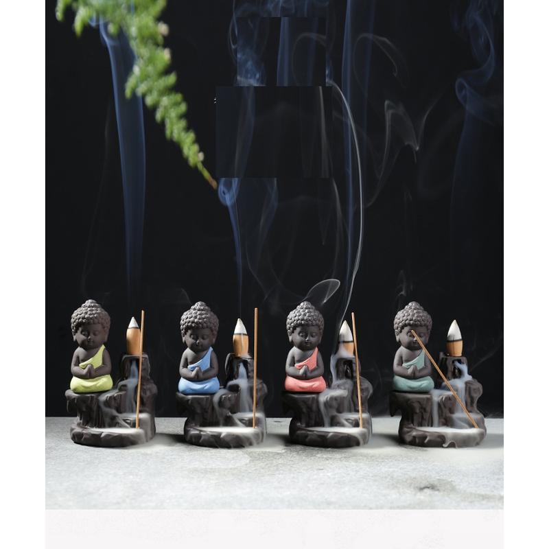 thác xông trầm chú tiểu mini 12cm