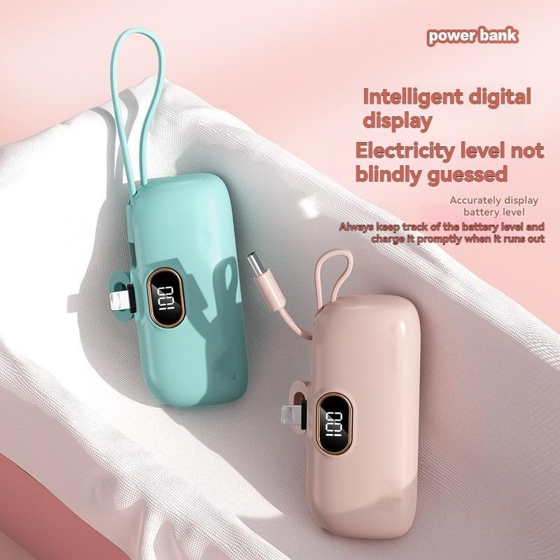 Product Introduction of Portable Power Bank, 1pc 5000mAh Mobile Power Bank, USB Rechargeable Hand Warmer, Small Portable Charger for iPhone 15/15 Plus/15 Pro/15 Pro Max, AirPods 3