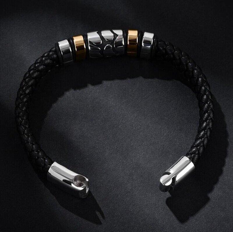 Product Introduction of Vòng Tay Da Dệt Phong Cách Punk Cho Nam, Thời Trang Châu Âu Và Mỹ Mới 3