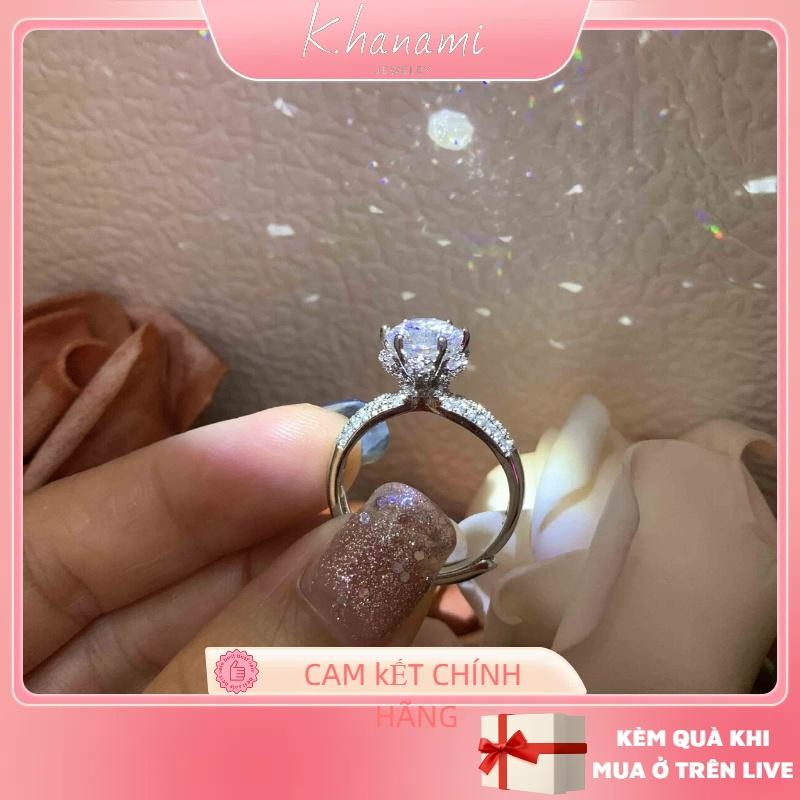 Trang sức nữ nhẫn ổ cao 6 chấu,8 li vương miện sang chảnh K.hanami