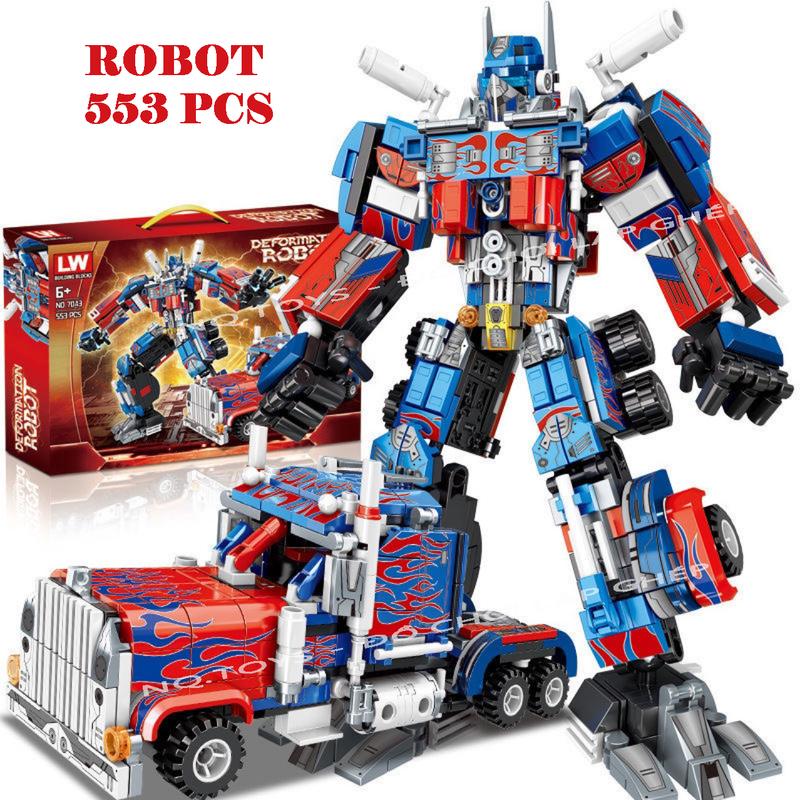 [553 Chi Tiết - Optimus] Bộ đồ chơi xếp hình mô hình RoBot Transformer Optimus - Lắp Ráp Robot Người Máy Biến Hình - Toy  Bộ Lắp Ráp Tháo Lắp