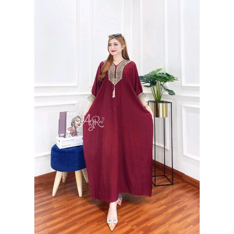 GAMIS KAFTAN ZAHRA SUPER JUMBO XXXXL LD 145cm Fit Muslim Syari  Dress  Rayon  Wanita 0
