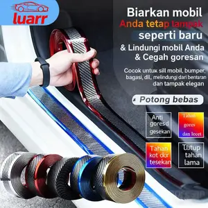 [Luarr] Stiker dekorasi tepi pintu mobil (anti pijakan), pelindung pintu mobil, pelindung ambang pintu, pelindung film pintu mobil, pelindung pedal mobil (pelindung pedal mobil karbon emas)