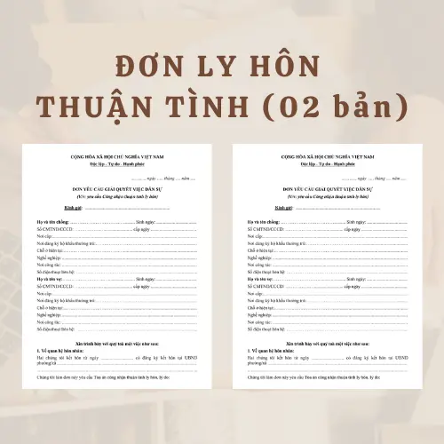 Mẫu giấy đơn ly hôn thuận tình (02 bản) kèm hướng dẫn soạn đơn