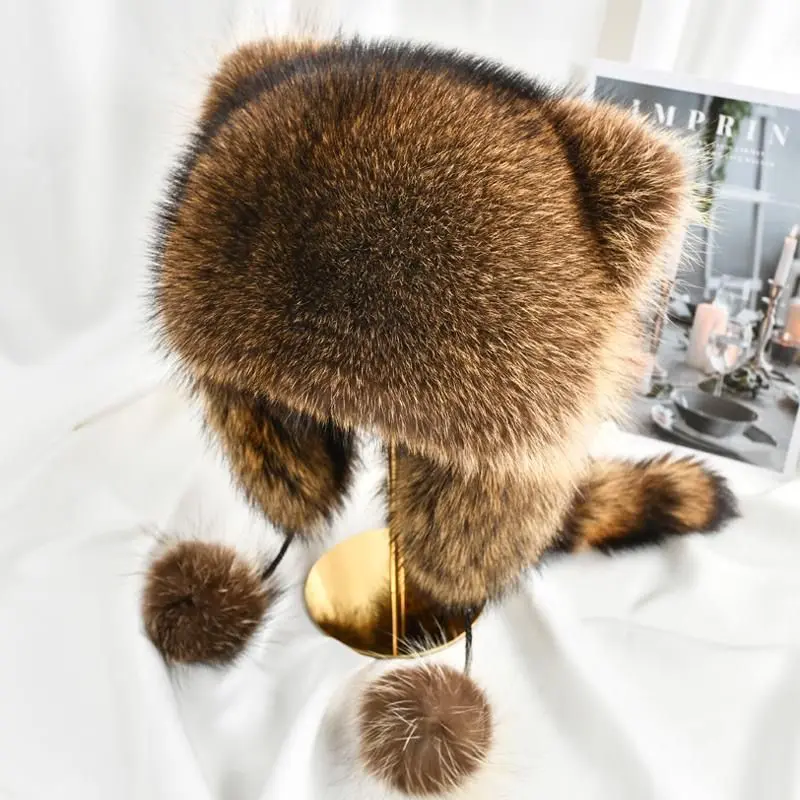 Mũ trùm tai, Coati, Mô phỏng gấu mèo, Vương triều Overlord Tail Mỹ, Lei Feng, Thích hợp cho trẻ em, Nam và Nữ, Ấm áp mùa đông dành cho cha mẹ và con cái, Mũ dành cho người lớn