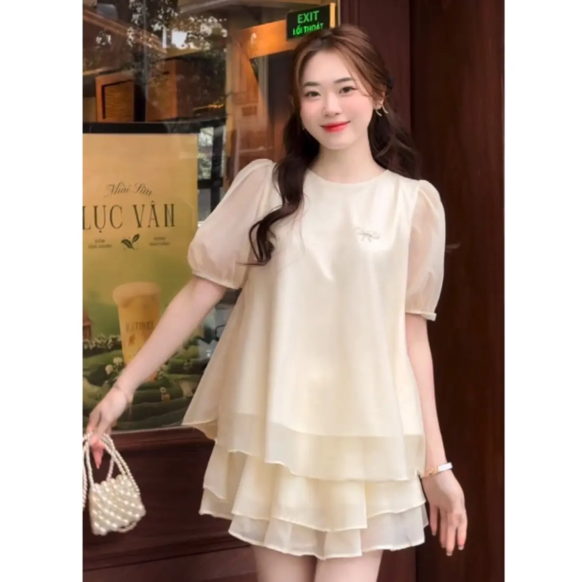Set bộ nữ thường mặc, chất tơ chân váy xoè 2 tầng [CÓ QUẦN BẢO HỘ] Trơn Women Top, DILYSHOP_ S111 | BigBuy360 - bigbuy360.vn
