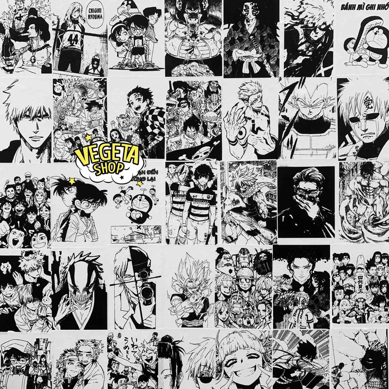  Tranh giấy poster decal dán tường mực in đậm sắc nét Anime manga truyện tranh trang trí phòng decor góc học tập làm việc Dragon Ball Jujutsu Kaisen Kimetsu no Yaiba Dan da dan Naruto Conan Blue Lock Haikyuu One Piece Spy X Family Kagurabachi Sakamoto days 