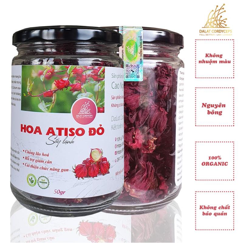  Trà hoa atiso đỏ sấy khô sấy lạnh Dalat Cordyceps - Loai cao cấp 