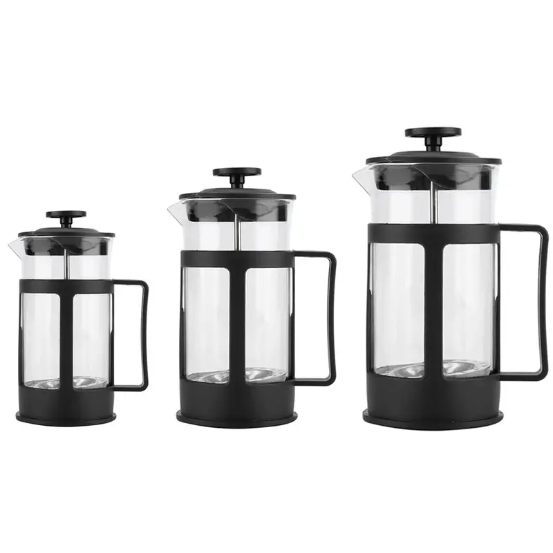 Máy pha cà phê và trà, Máy pha cà phê và trà kiểu Pháp, Tay cầm PC Trơn thời trang, Thân thủy tinh 600ml và 300ml, Bộ lọc bằng thép không gỉ 1