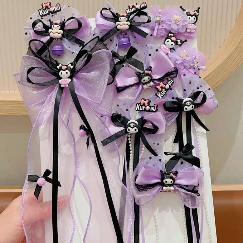 Kẹp Tóc Bé Gái, Bộ 2 Chiếc, Nhân Vật Sanrio Kuromi Và Cinnamoroll, Kẹp Tóc Trẻ Sơ Sinh Kawaii, Nơ Công Chúa My Melody, Phụ Kiện Tóc Cho Bé Gái Kem cài  tóc
