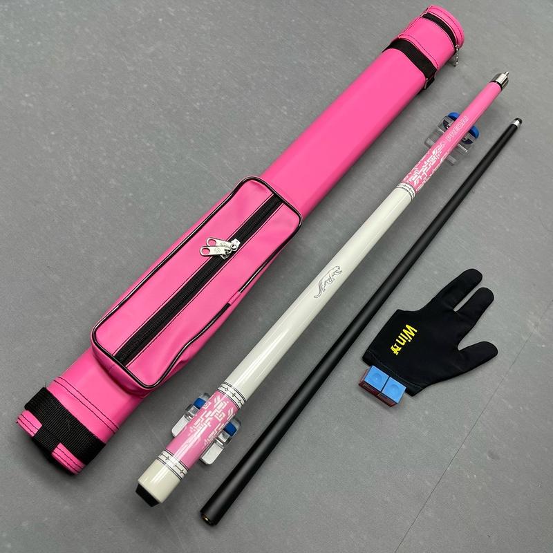 Cơ bida phủ carbon Ruby hồng  ( Tặng kèm combo bao da phụ kiện)  - gậy bi-a hồng Ruby hồng