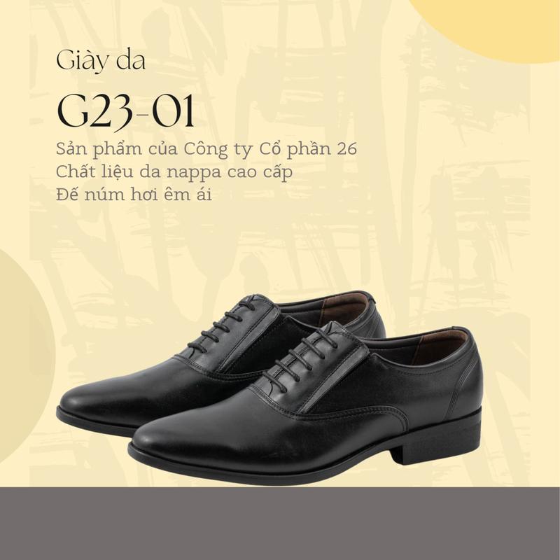  Giày da G23-01 da nappa đế núm lót da cừu HCM 