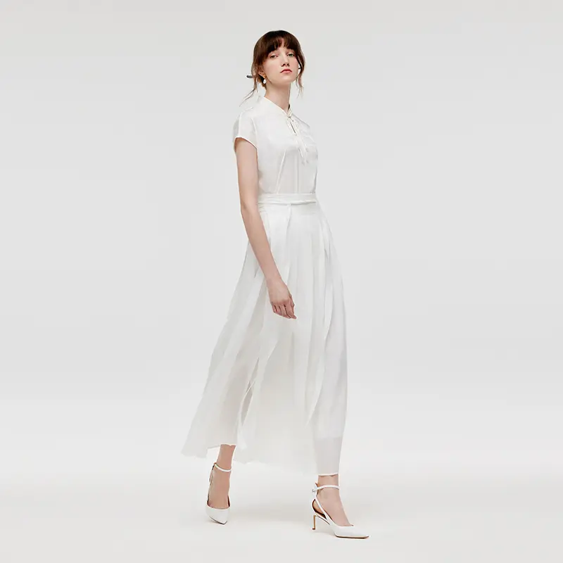New Chinese-Style Qipao Maxi Dress With Mamianqun And Bottomed Skirt Three-Piece Set Clothing Fit