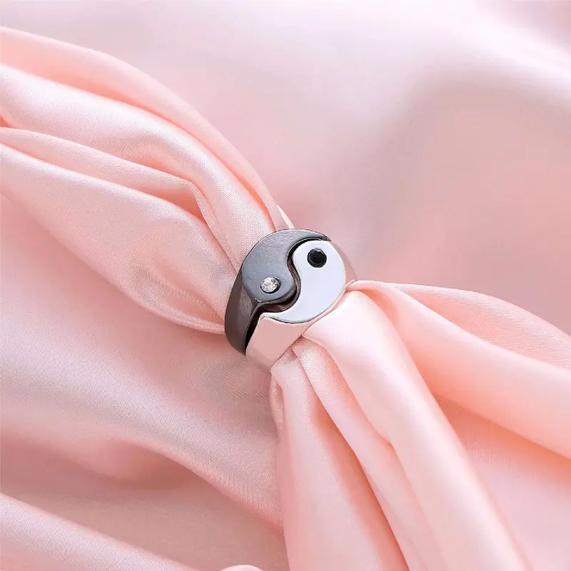 Cincin Kasual Desain Couple Yin dan Yang (Model Terbuka) Hadiah 6
