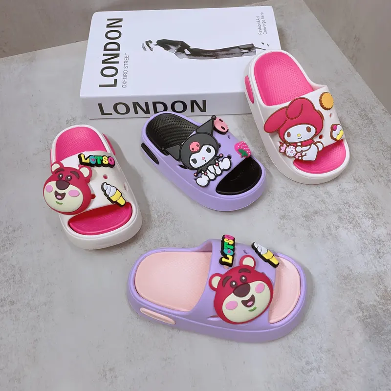 [Form Nhỏ] Dép Trẻ Em Sticker Hoạt Hình Dễ Thương, Nhựa EVA Siêu Nhẹ, Siêu Mềm Cho Bé Gái 2 - 10 Tuổi. SK281 0