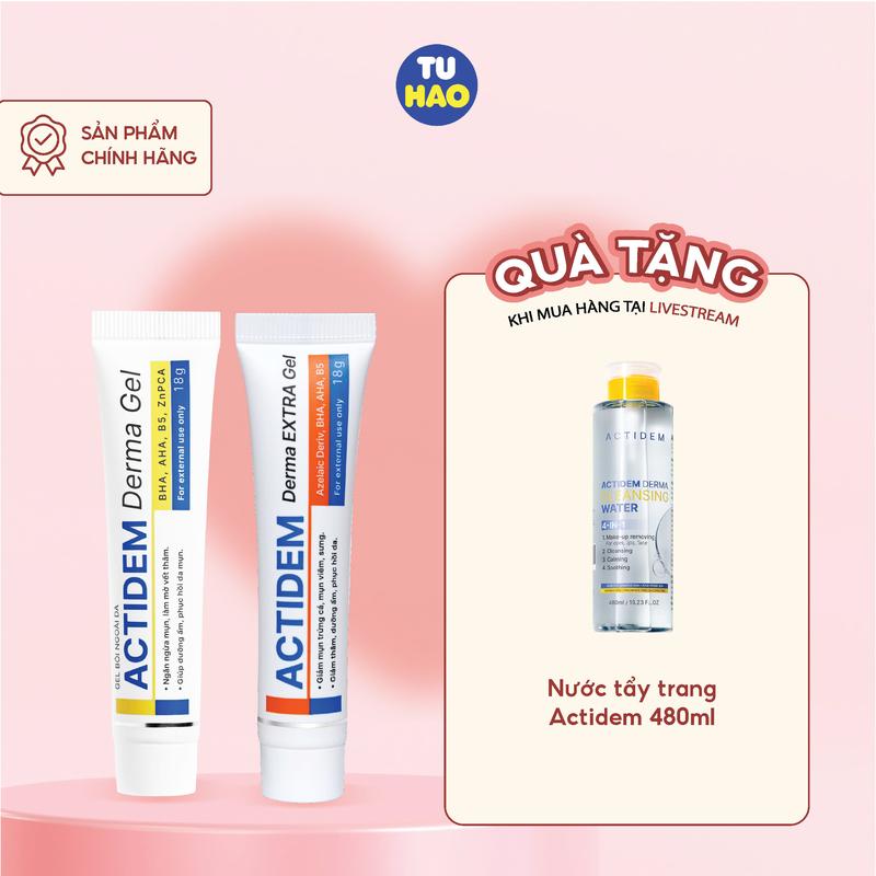 [LIVE DEAL MUA 2 GEL MỤN TẶNG NƯỚC TẨY TRANG FULL SIZE]️️️ GEL CHẤM MỤN ACTIDEM DERMA GEL / DERMA EXTRA GEL 40/18 GRAM Skincare TTS
