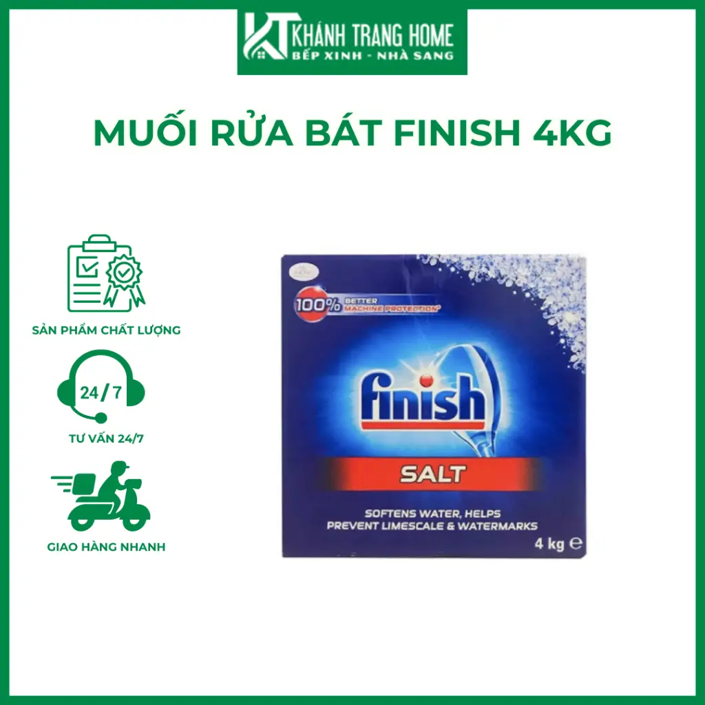 Muối Rửa Bát Finish 4kg Ngăn Chặn Cặn Vôi Làm Mềm Nước Cứng - Khánh Trang Home