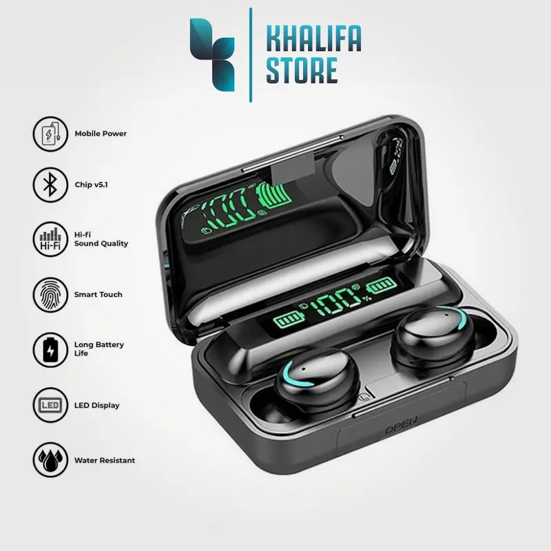 Headset Bluetooth TWS Pro Gaming LED Powerbank Headphone 1