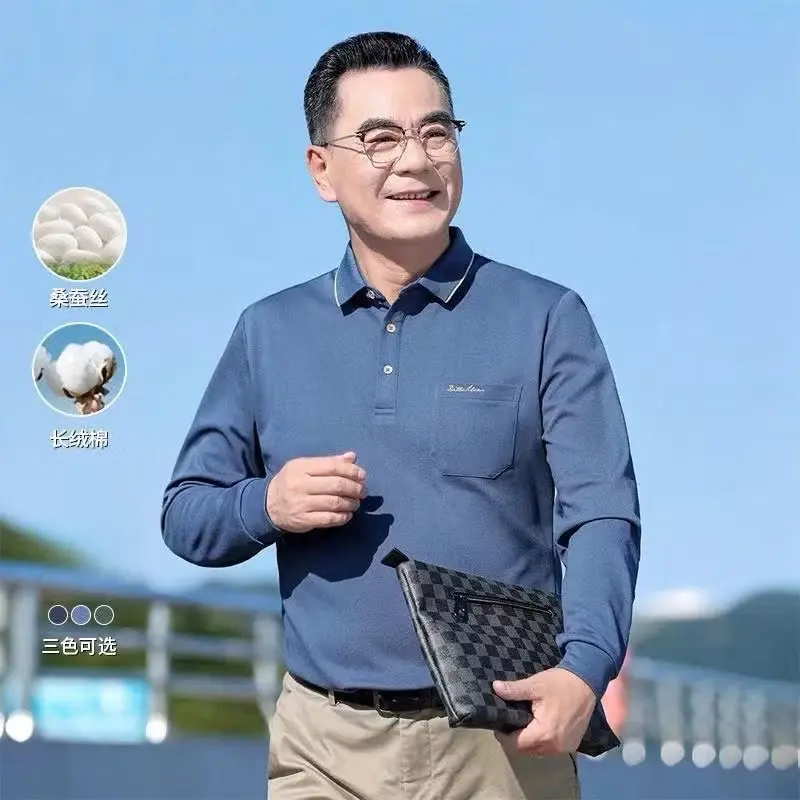 Áo Phông Dài Tay Nam Trung Niên Hàng Quảng Châu ẢNH THẬT Menswear Voi Polo Shirt 3