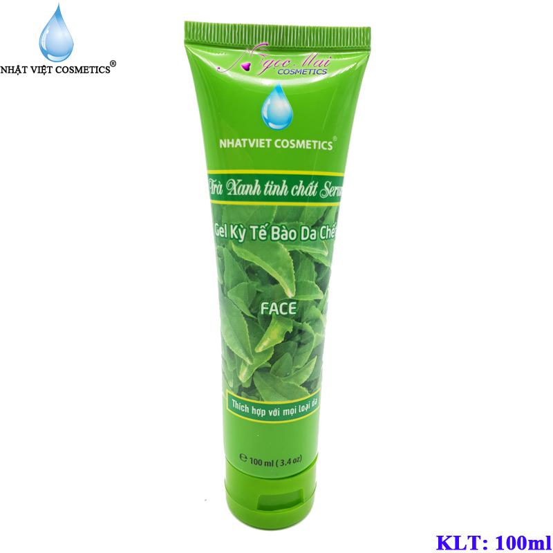 Gel tẩy kỳ tế bào chết dành cho da mặt Trà xanh tinh chất Serum Nhật Việt Cosmetics - 100ml