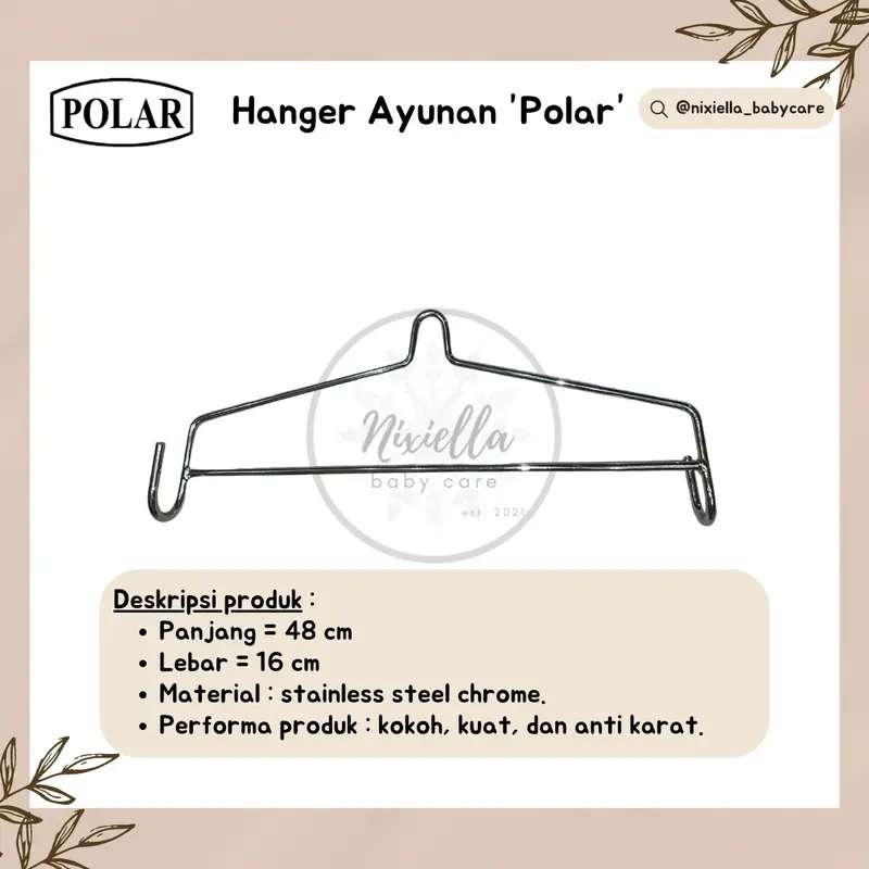 NIXIELLA - Hanger Ayunan Besi Segitiga Polar My Dear 0