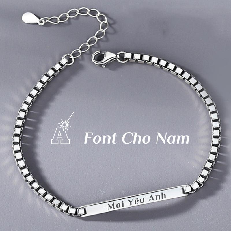[Khắc tên] [Ghi Chú] Lắc  kèm tên cặp đôi vuông nam nữ Khắc Tên theo yêu cầu thuần Việt có sẵn không cần đợi, quà tặng tình yêu kèm hộp Titan Phụ Kiện - 1402 - Lễ tình nhân - Valentine vòng Hoa Lịch Pin vong tay tang nguoi yeu vòng  tay  cặp 5