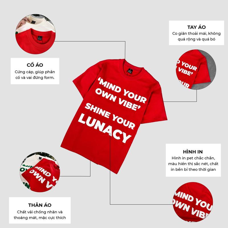 Product Introduction of Áo thun Your Vibe Unisex nam nữ Cotton 100% form oversize LUNACY 7