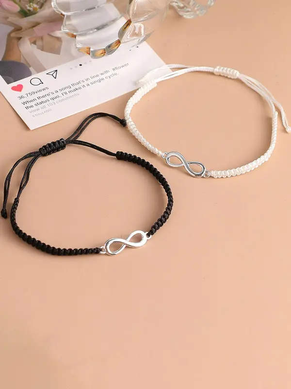 Couple Adjustable Braid Bracelet Perfect, Hot Fashion Jewelry for Party, Daily Clothing Decor, Trendy All-match & Exquisite Jewelry with Box, Valentine's Day, Gift 7