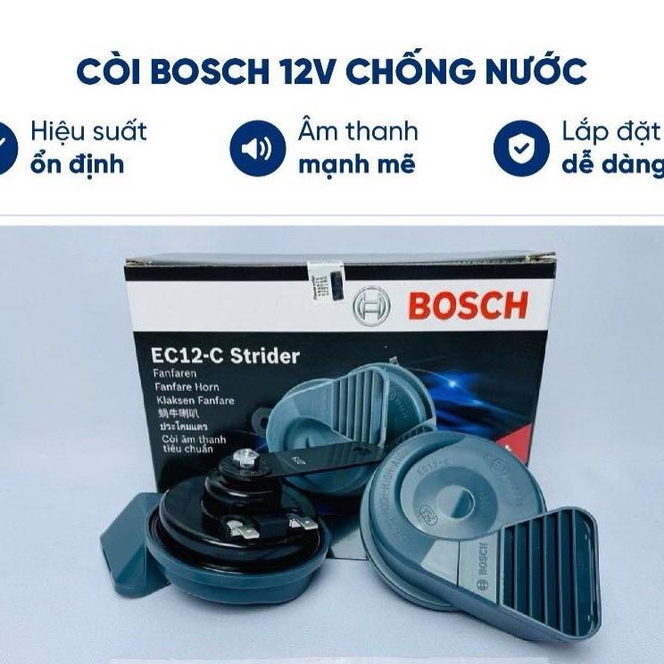 Còi BOSCH 1 cặp với thiết kế chống nước dành cho ô tô chính hãng 12V mã 0986AH0220 Phụ Tùng Phụ Kiện