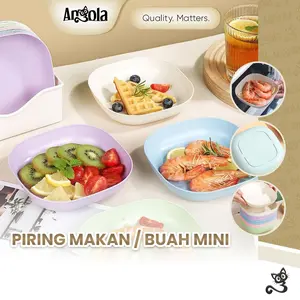 ANGOLA Piring Makan Plastik/Piring Buah Pastel Estetik L10 Snack Plate/Fruit Plate/Piring Serbaguna Kitchenware