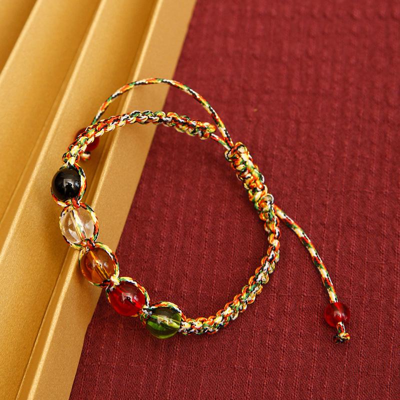 5 elements bracelet 2025,Hand woven, five element bead bracelet, unisex, small gift hand rope for transportation 3