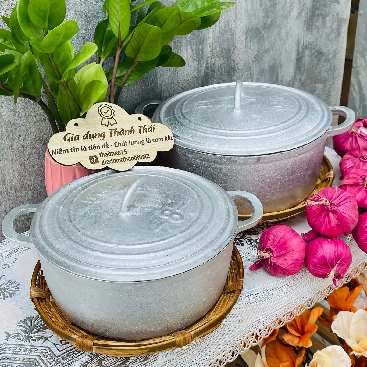 [Có rế tre] Nồi gang đúc số 8-10-14.Nồi nấu cơm, kho thịt cá, nấu canh, xào, nguyên khối