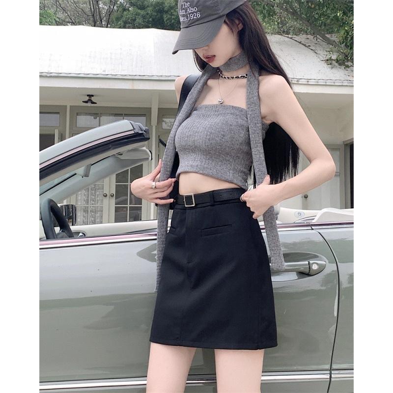 Chân váy a dáng ngắn kèm đai lưng, chân váy phong cách ulzang dáng ngắn có quần lót trong Niga Closet Cao Cấp 3