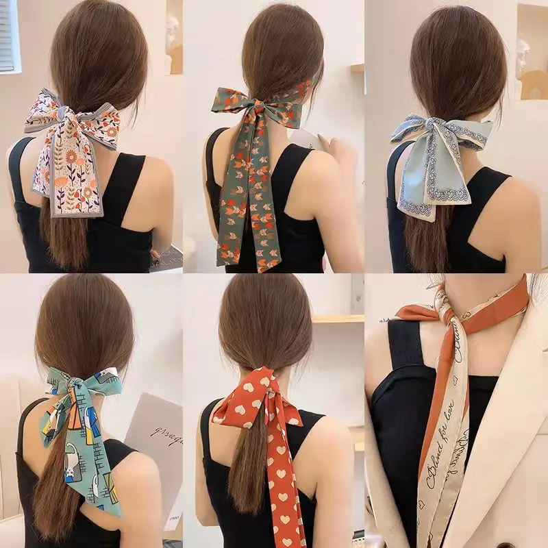 Scarf Rambut Premium Satin Syal / Scrunchie / Ikat Rambut / Bandana Korea Silk Hair Ribbon 5