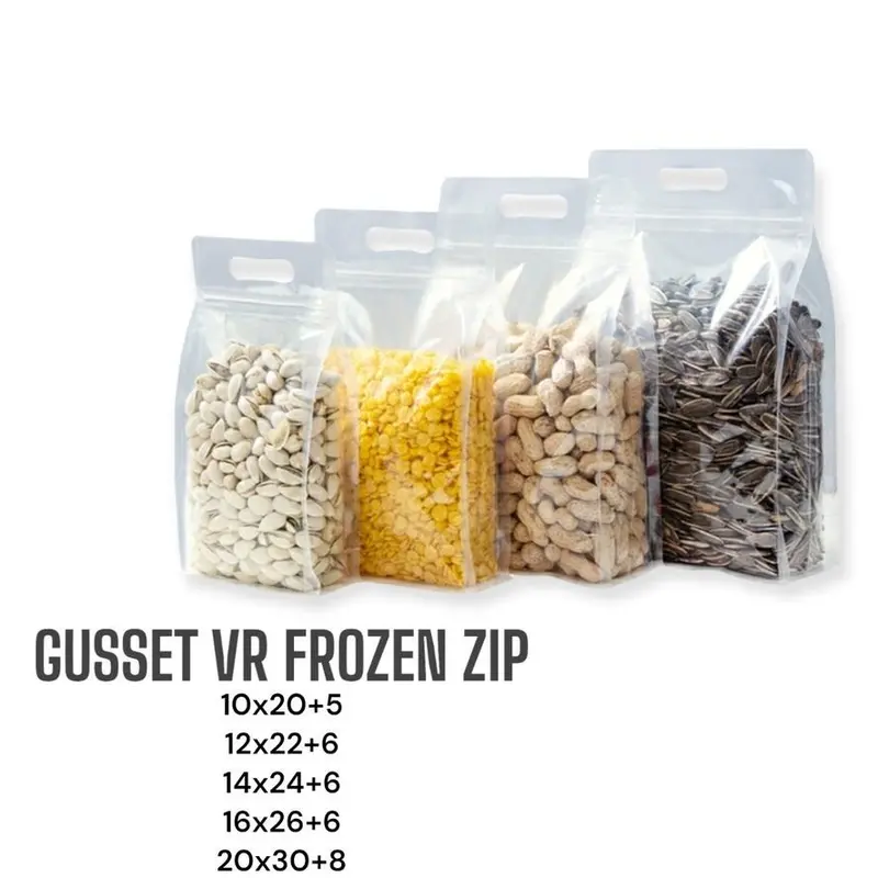 (10pcs) Standing Pouch Gusset Flat Bottom Bening Vertikal Frozen Zipper Ukuran 10x20 | 12x22 | 14x24 1