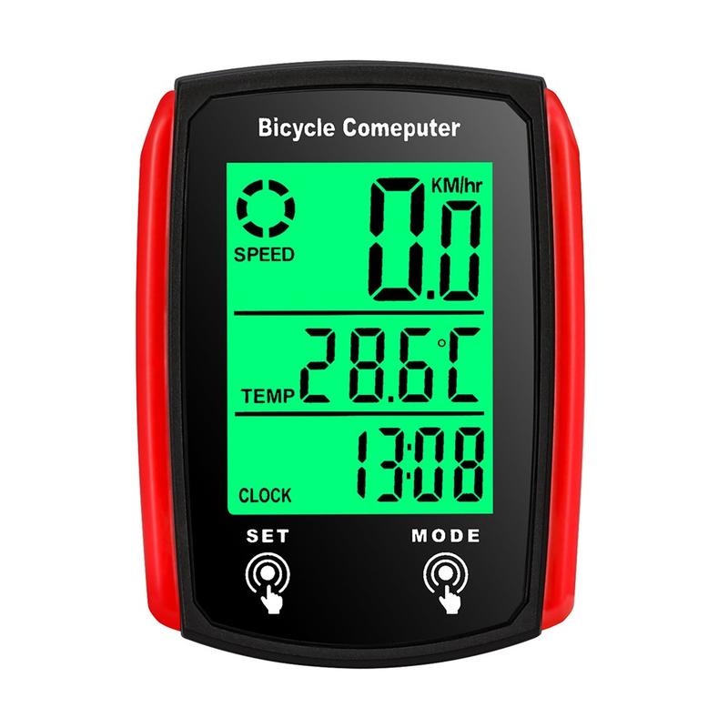 Máy tính xe đạp, Màn hình LCD kỹ thuật số, Máy tính đi xe đạp có dây, Đồng hồ tốc độ, Đồng hồ đo quãng đường tốc độ xe đạp, Có đèn nền, Phụ kiện xe đạp 1