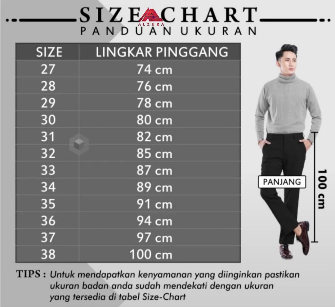 Celana kerja pria formal slimfit hitam panjang polos Abu Biru Kantor Kain Harian Slim