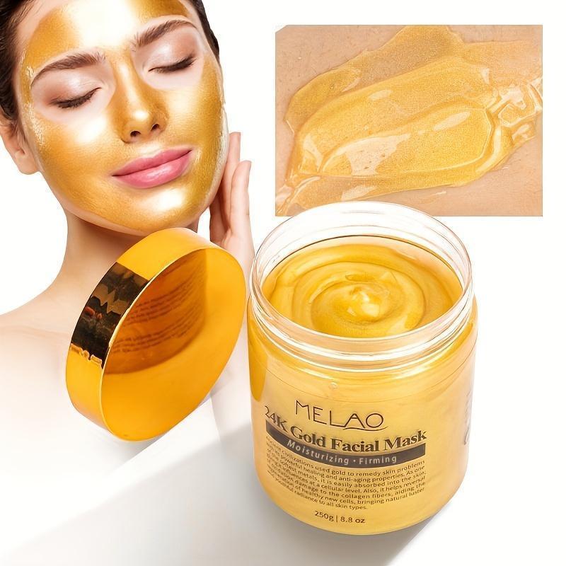 Mặt Nạ Vàng, 24k, Mặt Nạ Lột Vàng, Trẻ Hóa Da, Mặt Nạ Collagen, Cho Làn Da Hoàn Hảo, Giảm Nếp Nhăn Và Nếp Nhăn, Làm Sạch Mụn Trứng Cá, Thu Nhỏ Lỗ Chân Lông, Dưỡng Ẩm Và Làm Săn Chắc Làn Da Của Bạn, 250g 0