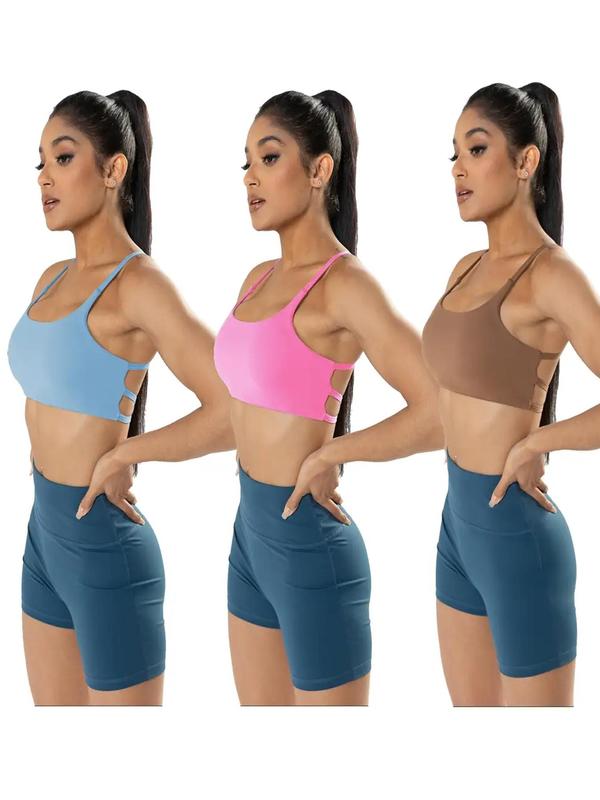 Sporty Women's  Criss Cross Back Sports Bra, Comfy Workout Clothes, Comfort Sports Lingerie Top, Clothing for Outdoor Wear, Womenswear for 2024 Spring Summer Valentine's Day 6