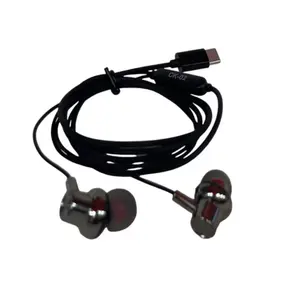 Headset CK-02 + Mic Konektor Kabel Type C Handsfree Stereo Hifi Sound Earphone Universal Call