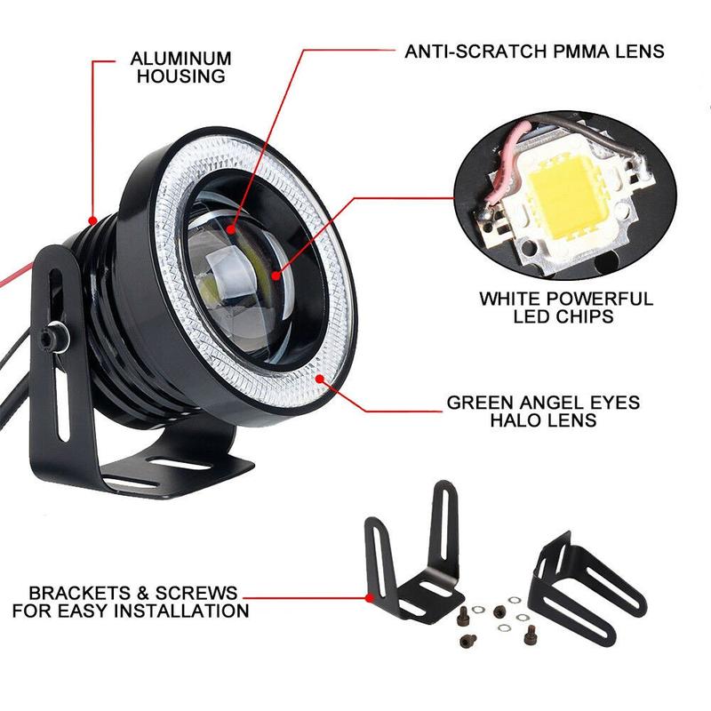 Product Introduction of 【24-hour shipping+free shipping+COD】1/2Pcs car sports light fog&decorative light LED bulb eagle eye corner halo projector accessories Lampu Kereta 17