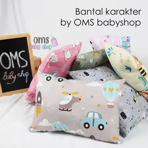 BEST SELLER! Bantal Bayi Anti Kempes Motif Karakter Lucu PREMIUM / 25 x 35 cm / Bantal Bayi Karakter by OMS babyshop