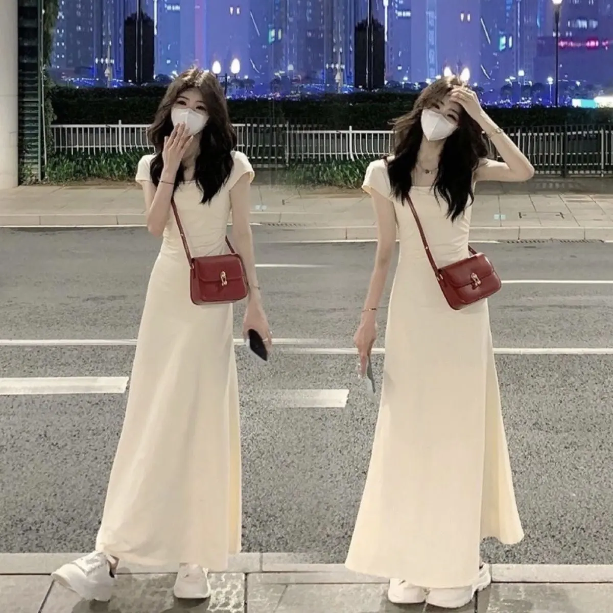 Váy Màu Xám, Ngoại Cỡ, Phong Cách Tiệc Trà Pháp Mới, Cổ Vuông, Váy Bó Sát Eo, Dành Cho Phụ Nữ, Thích Hợp Cho Mùa Hè, Hàng Mới Về